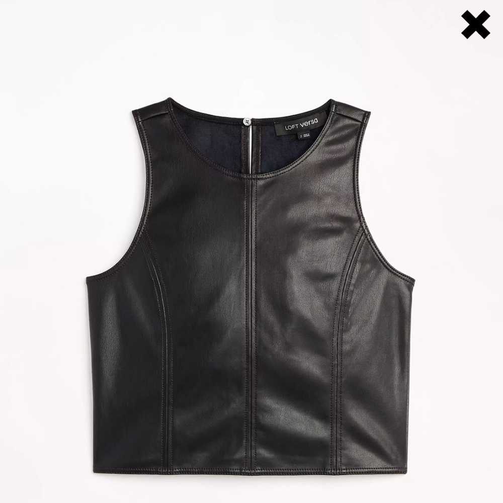NWT loft versa faux, leather shell 6